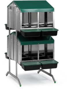 GAUN BATERÍA PONEDEROS CON CUBETA Y PATAS - 8 DEPARTAMENTOS 