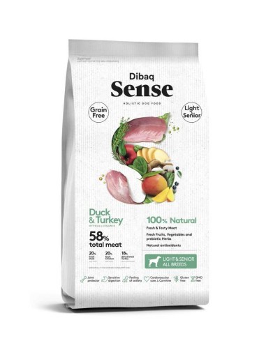 DIBAQ SENSE LIGHT & SENIOR PATO Y PAVO GRAIN FREE 2 KG 12 KG - 2