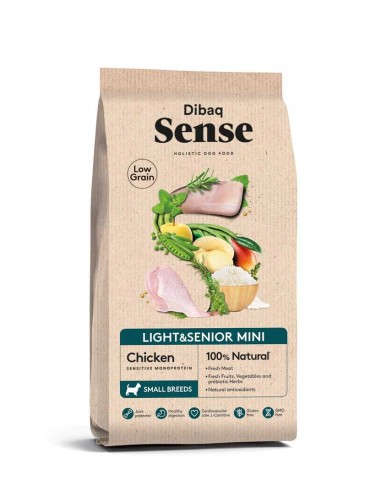 DIBAQ SENSE LIGHT & SENIOR MINI POLLO LOW GRAIN 2 KG 500 GR - 2