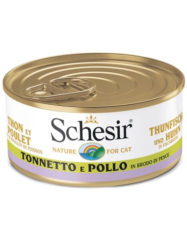 SCHESIR ATÚN CON POLLO EN CALDO DE COCCIÓN PARA GATOS - 70 GR (14 UNIDADES) 14 X 70 GR - 2