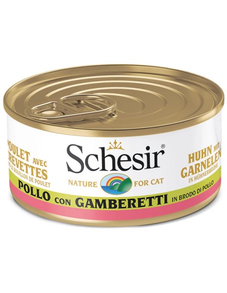 SCHESIR POLLO CON GAMBAS EN CALDO DE COCCIÓN PARA GATOS - 70 GR (14 UNIDADES) 14 X 70 GR - 2