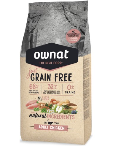 OWNAT JUST GRAIN FREE ADULT CHICKEN PARA GATOS 8 KG 3 KG 1 KG 400 GR - 2