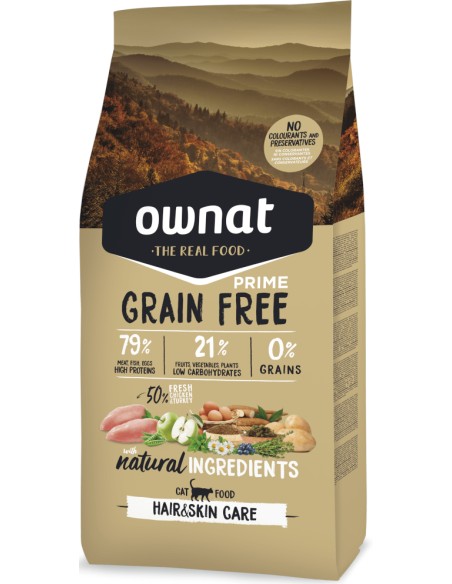 OWNAT PRIME GRAIN FREE HAIR & SKIN PARA GATOS 3 KG 1 KG - 2