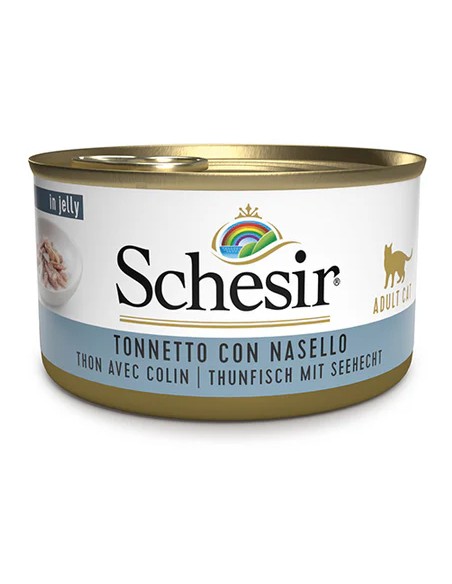 SCHESIR ATÚN CON MERLUZA EN GELATINA PARA GATOS - 85 GR (14 UNIDADES) 14 X 85 GR - 2