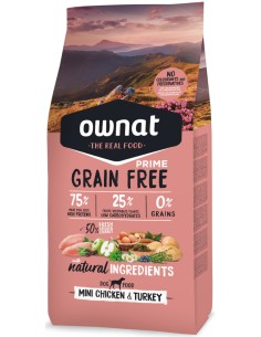 OWNAT PRIME GRAIN FREE MINI ADULT CHICKEN & TURKEY 3 KG 1 KG 400 GR - 2