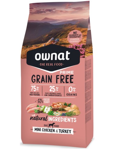 OWNAT PRIME GRAIN FREE MINI ADULT CHICKEN & TURKEY 3 KG 1 KG 400 GR - 2