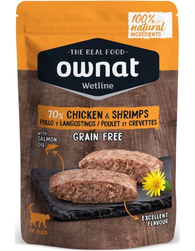 OWNAT POUCHE POLLO Y GAMBAS PARA GATOS - 85 GR 85 GR - 2