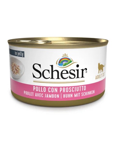 SCHESIR FILETES DE POLLO CON JAMÓN EN GELATINA PARA GATOS - 85 GR (14 UNIDADES) 14 X 85 GR - 2