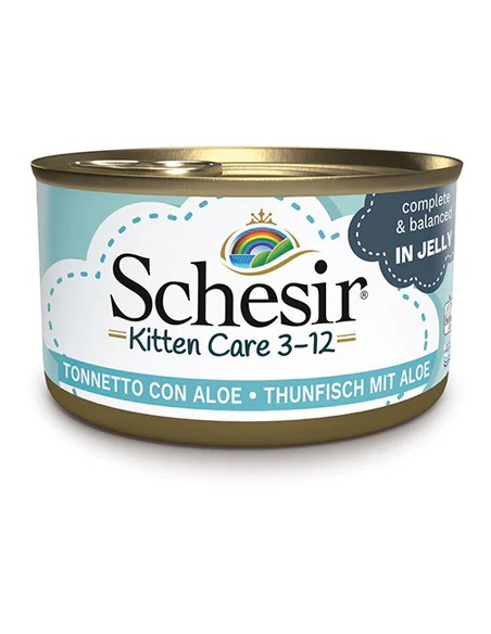 SCHESIR KITTEN ATÚN Y ALOE EN GELATINA PARA GATITOS - 85 GR (14 UNIDADES) 14 X 85 GR - 2