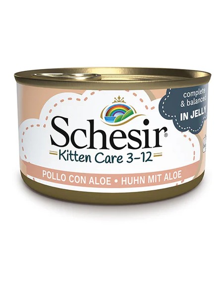 SCHESIR KITTEN POLLO Y ALOE EN GELATINA PARA GATITOS - 85 GR (14 UNIDADES) 14 X 85 GR - 2