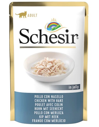 SCHESIR POLLO CON MERLUZA EN GELATINA PARA GATOS - 85 GR (20 UNIDADES) 20 X 85 GR - 2