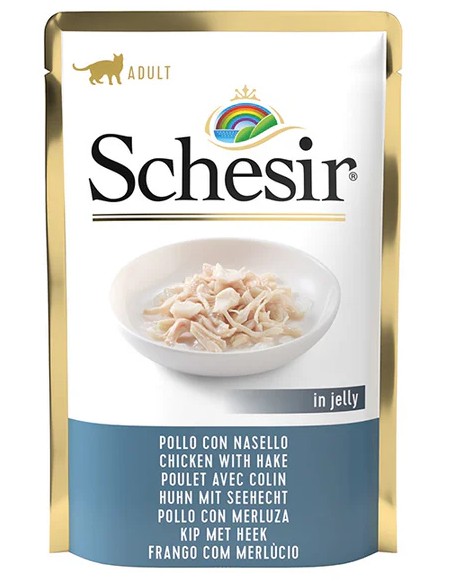 SCHESIR POLLO CON MERLUZA EN GELATINA PARA GATOS - 85 GR (20 UNIDADES) 20 X 85 GR - 2