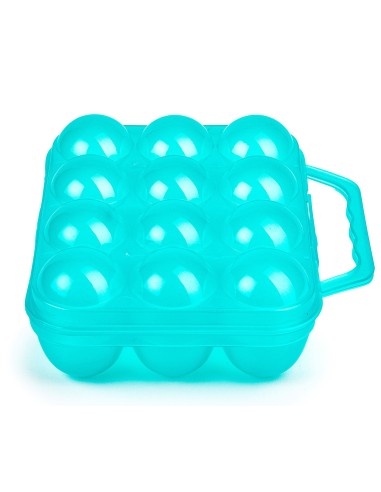 COPELE HUEVERA PLASTICA TRASLÚCIDA CON ASA - 12 HUEVOS TURQUESA - 2