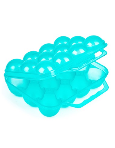 COPELE HUEVERA PLASTICA TRASLÚCIDA CON ASA - 12 HUEVOS TURQUESA - 4