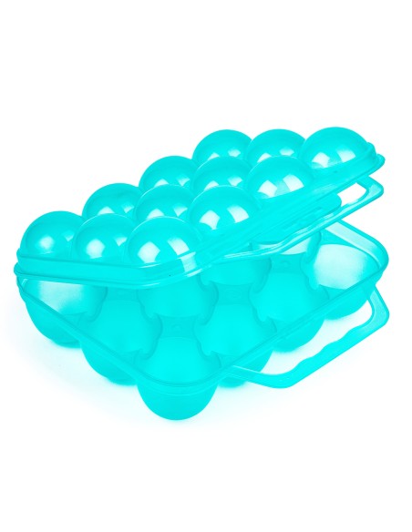 COPELE HUEVERA PLASTICA TRASLÚCIDA CON ASA - 12 HUEVOS TURQUESA - 4