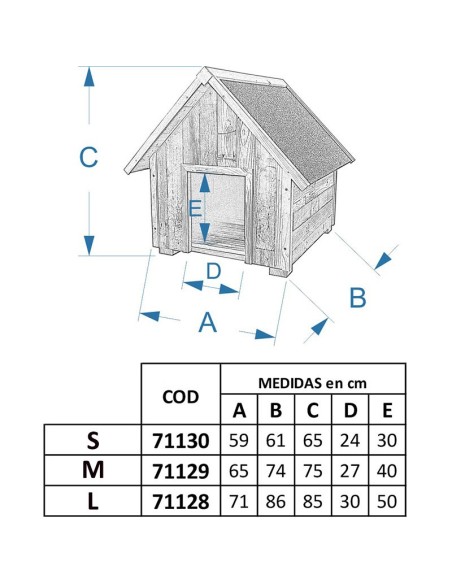 COPELE CASETA DE MADERA RECICLADA PARA PERROS 71 X 86 X 85 CM 65 X 74 X 75 CM 59 X 61 X 65 CM - 3