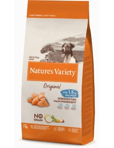 NATURES VARIETY ORIGINAL NO GRAIN MINI SALMÓN PARA PERROS PEQUEÑOS 1 5 KG 600 GR 7 KG - 2