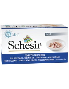 SCHESIR ATÚN CON LUBINA EN GELATINA PARA GATOS - 50 GR (6 UNIDADES) 6 X 50 GR - 2