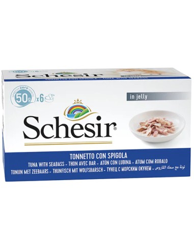 SCHESIR ATÚN CON LUBINA EN GELATINA PARA GATOS - 50 GR (6 UNIDADES) 6 X 50 GR - 2