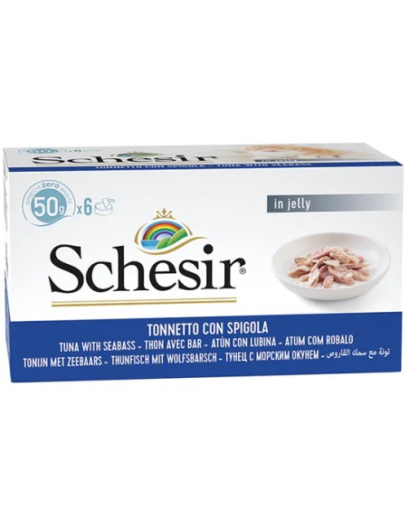 SCHESIR ATÚN CON LUBINA EN GELATINA PARA GATOS - 50 GR (6 UNIDADES) 6 X 50 GR - 2