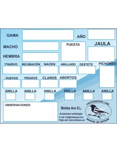 MOLDES AVE TARJETA DE CRÍA 