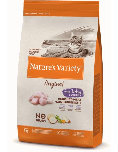 NATURES VARIETY ORIGINAL PAVO PARA GATOS ESTERILIZADOS 7 KG 1 25 KG - 2