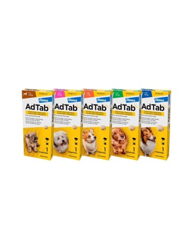 ELANCO ADTAB ANTIPARASITARIO EN COMPRIMIDO PARA PERROS 1 3 - 2 5 KG 2 5 - 5 KG 5 5 - 11 KG 11 - 22 KG 22 - 45 KG - 3