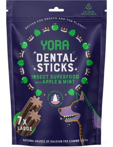 YORA DENTAL BITES BARRITAS CON MANZANA Y MENTA PARA PERROS GRANDES - 270 GR 270 GR - 2
