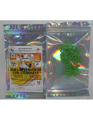 MOLDES AVE ANILLAS DE MARCAJE CON CITRONELA ANTIPARÁSITOS PARA PALOMOS 8 MM - 50 UNIDADES ROJO AZUL AMARILLO VERDE ROSA Ø8 - 4