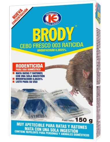 IMPEX EUROPA BRODY CEBO FRESCO BRODIFACOUM PARA RATAS Y RATONES - 150 GR 150 GR - 2