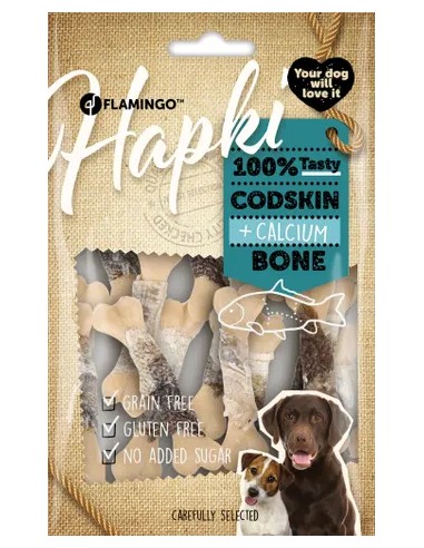 FLAMINGO GOLOSINA HAPKI HUESO CALCIO CON PIEL DE PESCADO - 85 GR 85 GR - 2