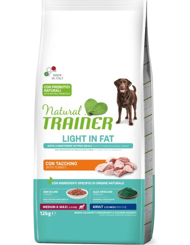 NATURAL TRAINER DOG LIGHT IN FAT PARA PERROS MEDIANOS Y GRANDES 3 KG 12 KG