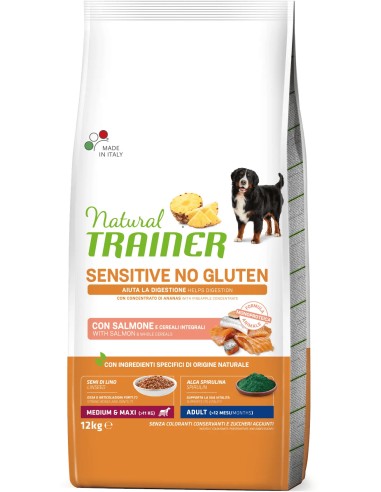 NATURAL TRAINER DOG SENSITIVE NO GLUTEN SALMON PARA PERROS MEDIANOS Y GRANDES 3 KG 12 KG
