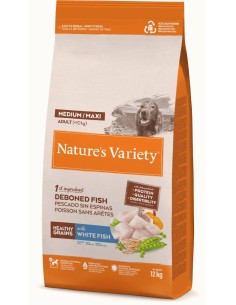 NATURES VARIETY HEALTHY GRAIN PESCADO BLANCO PARA PERROS MEDIANOS Y GRANDES 3 KG 10 KG