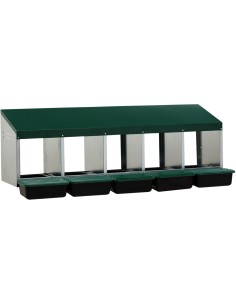 GAUN PONEDERO PARA GALLINAS CON CUBETA - 5 DEPARTAMENTOS 