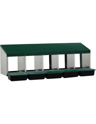 GAUN PONEDERO PARA GALLINAS CON CUBETA - 5 DEPARTAMENTOS 