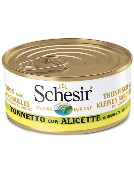 SCHESIR ATÚN CON ANCHOVETAS EN CALDO DE COCCIÓN PARA GATOS - 70 GR (14 UNIDADES) 14 X 70 GR - 2