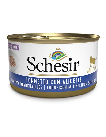 SCHESIR ATÚN CON ANCHOVETAS EN AGUA DE COCCIÓN PARA GATOS - 85 GR (14 UNIDADES) 14 X 85 GR - 2