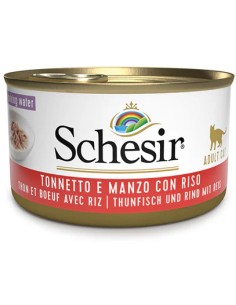 SCHESIR ATÚN CON BUEY Y ARROZ EN AGUA DE COCCIÓN PARA GATOS - 85 GR (14 UNIDADES) 14 X 85 GR - 2