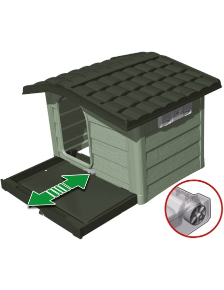 BAMA PET CASETA BUNGALOW VERDE M (89 X 75 X 62 CM) L (110 X 94 X 77 CM)