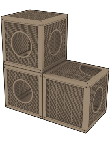 BAMA PET CASA GATOS QUBLO MODULAR MARRÓN 35 X 35 X 35 CM VERDE 35 X 35 X 35 CM