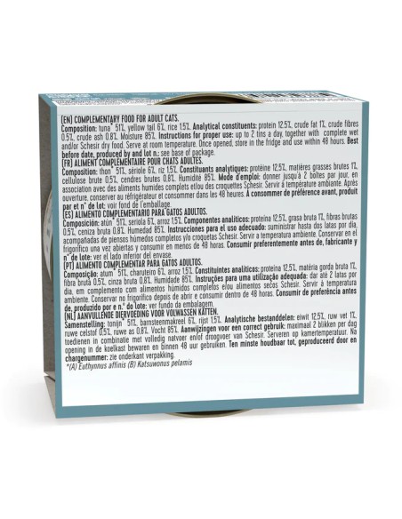 SCHESIR ATÚN Y SERIOLA EN GELATINA PARA GATOS (14 UNIDADES) - 14 X 85 GR 14 X 85 GR - 3