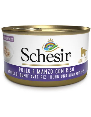 SCHESIR POLLO CON BUEY Y ARROZ EN AGUA DE COCCIÓN PARA GATOS - 85 GR (14 UNIDADES) 14 X 85 GR - 2