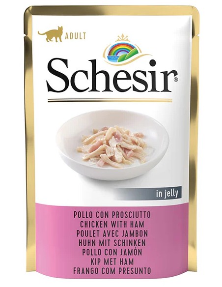 SCHESIR POLLO CON JAMÓN EN GELATINA PARA GATOS - 85 GR (20 UNIDADES) 20 X 85 GR - 2
