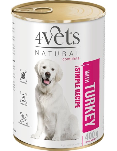 PIPER 4VETS DOG TURKEY PAVO PARA PERROS - 400 GR