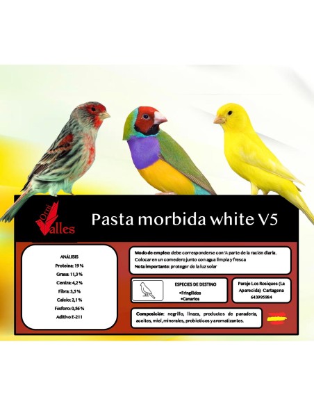 ORNIVALLES PASTA MÓRBIDA WHITE V5 5 KG