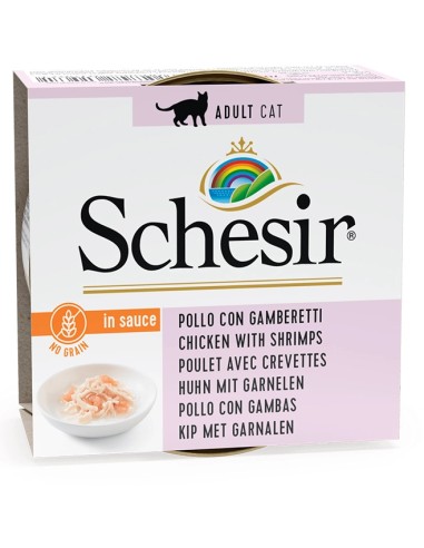 SCHESIR POLLO CON GAMBAS EN SALSA PARA GATOS - 70 GR (14 UNIDADES) 14 X 70 GR - 2