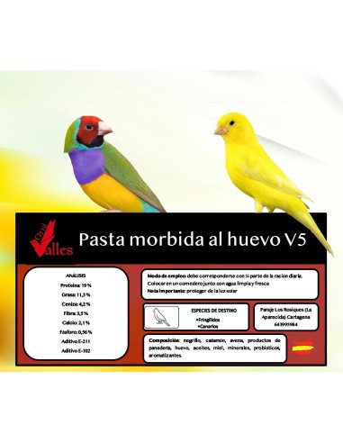 ORNIVALLES PASTA MÓRBIDA AL HUEVO V5 5 KG
