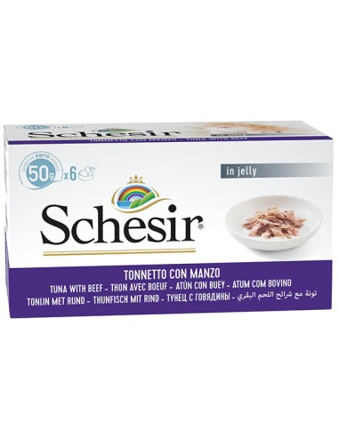SCHESIR ATÚN Y BUEY EN GELATINA PARA GATOS (6 UNIDADES) - 6 X 50 GR 6 X 50 GR - 2