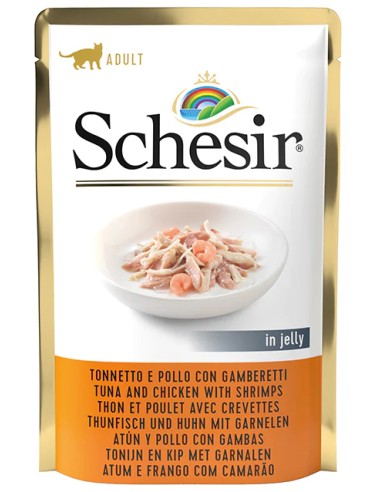 SCHESIR ATÚN Y POLLO Y GAMBA EN GELATINA PARA GATOS (20 UNIDADES) - 20 X 85 GR 20 X 85 GR - 2
